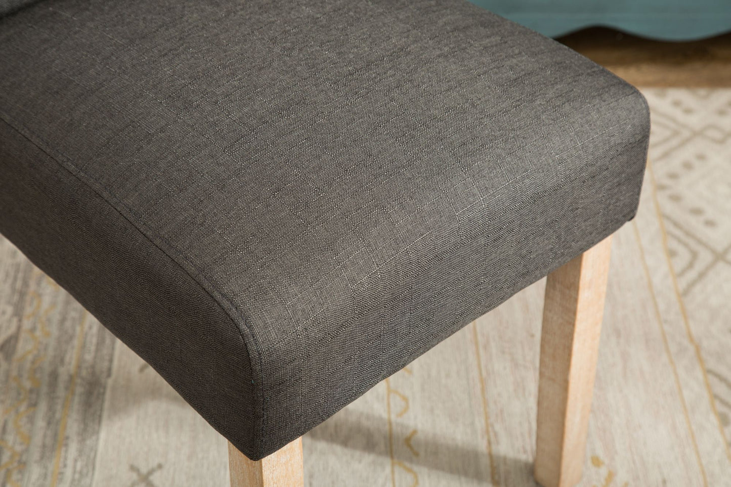 Habit Solid Wood Tufted Parsons Dining Chair, Set of 2, Charcoal image 7