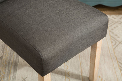 Habit Solid Wood Tufted Parsons Dining Chair, Set of 2, Charcoal image 7