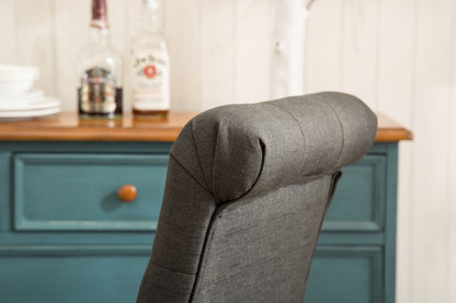 Habit Solid Wood Tufted Parsons Dining Chair, Set of 2, Charcoal image 8