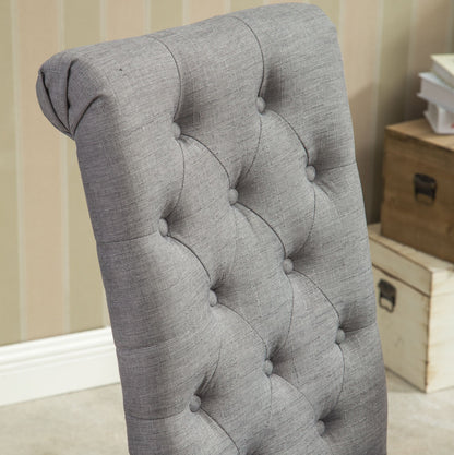 Habit Solid Wood Tufted Parsons Dining Chair, Set of 2, Grey image 5