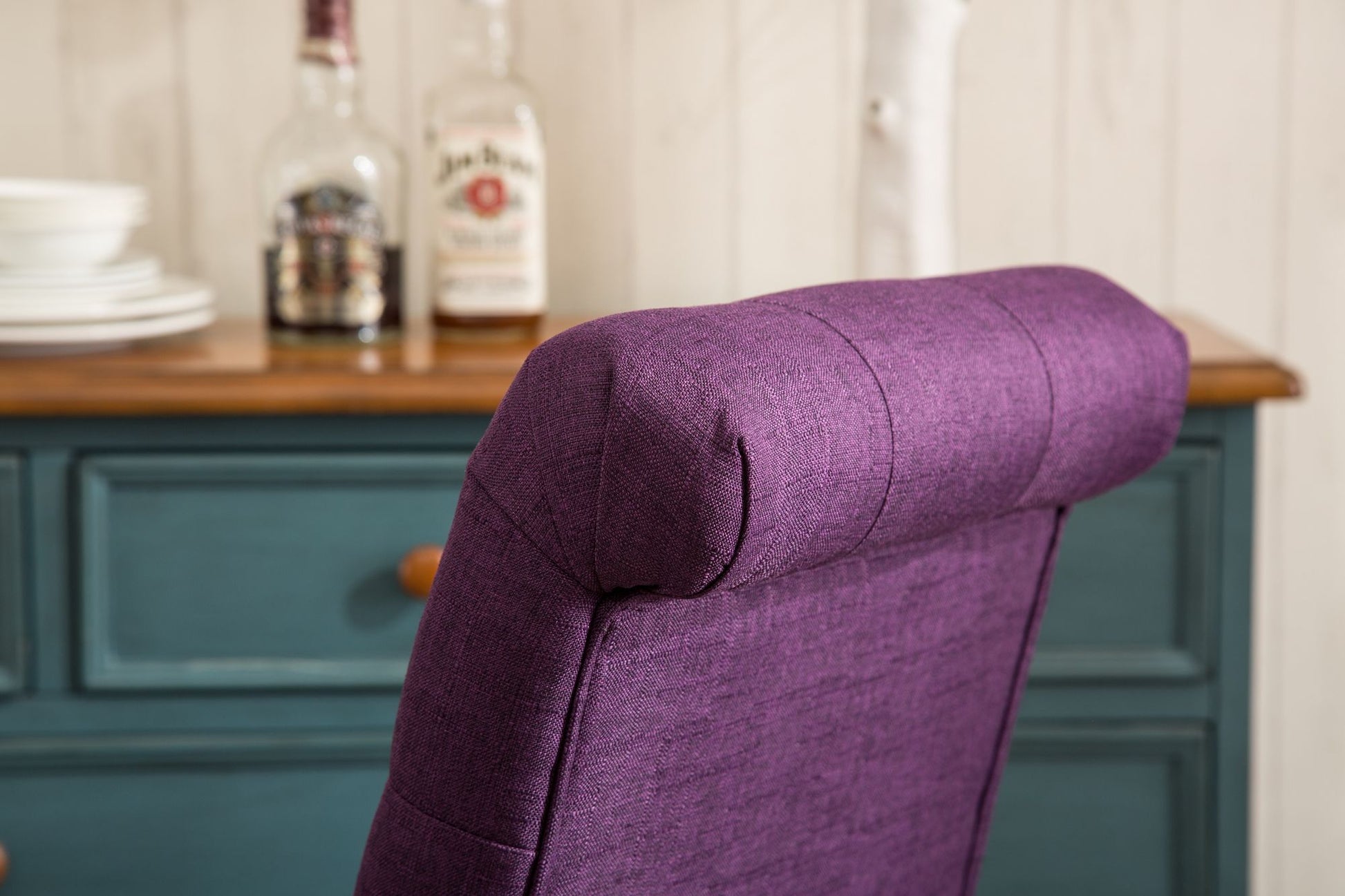 Habit Solid Wood Tufted Parsons Dining Chair, Set of 2, Purple image 8