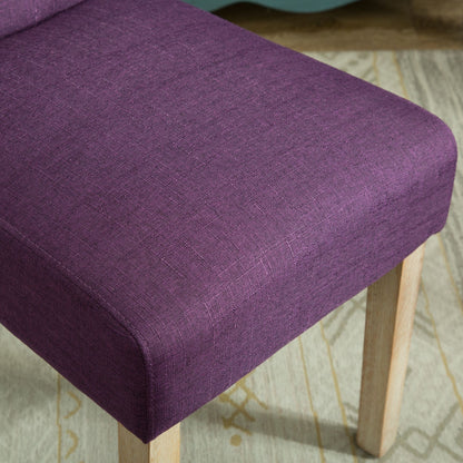 Habit Solid Wood Tufted Parsons Dining Chair, Set of 2, Purple image 6