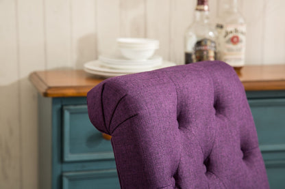 Habit Solid Wood Tufted Parsons Dining Chair, Set of 2, Purple image 7
