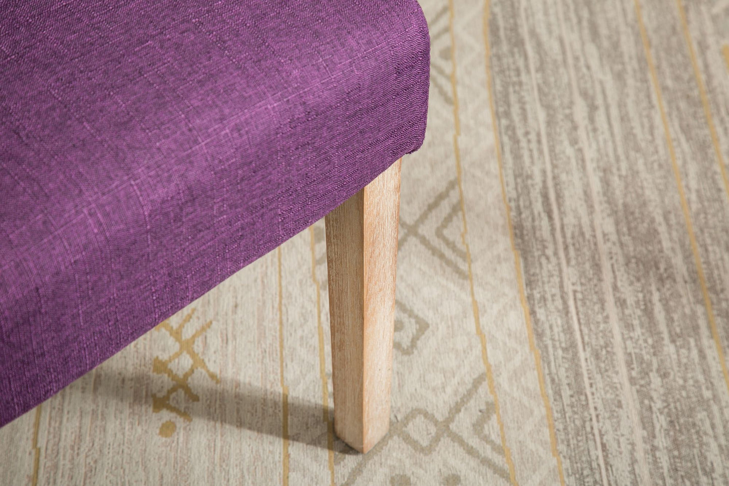 Habit Solid Wood Tufted Parsons Dining Chair, Set of 2, Purple image 5