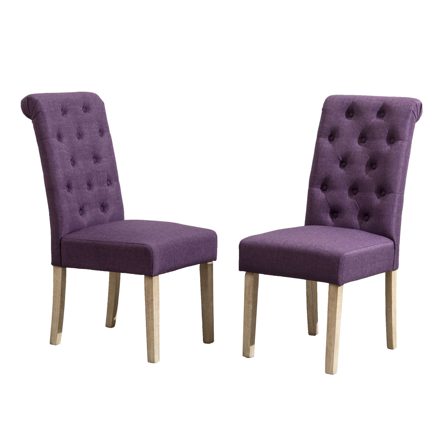 Habit Solid Wood Tufted Parsons Dining Chair, Set of 2, Purple image 9