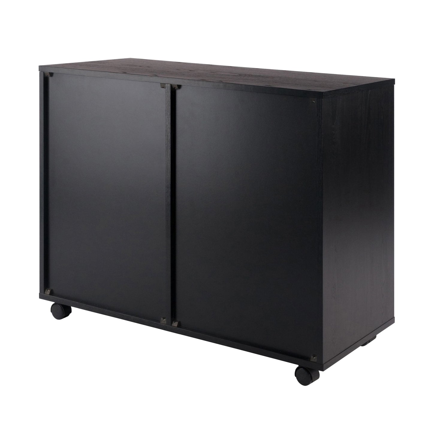 Halifax Wide 2-Door Storage Cabinet; 4-Drawer; Black image 6