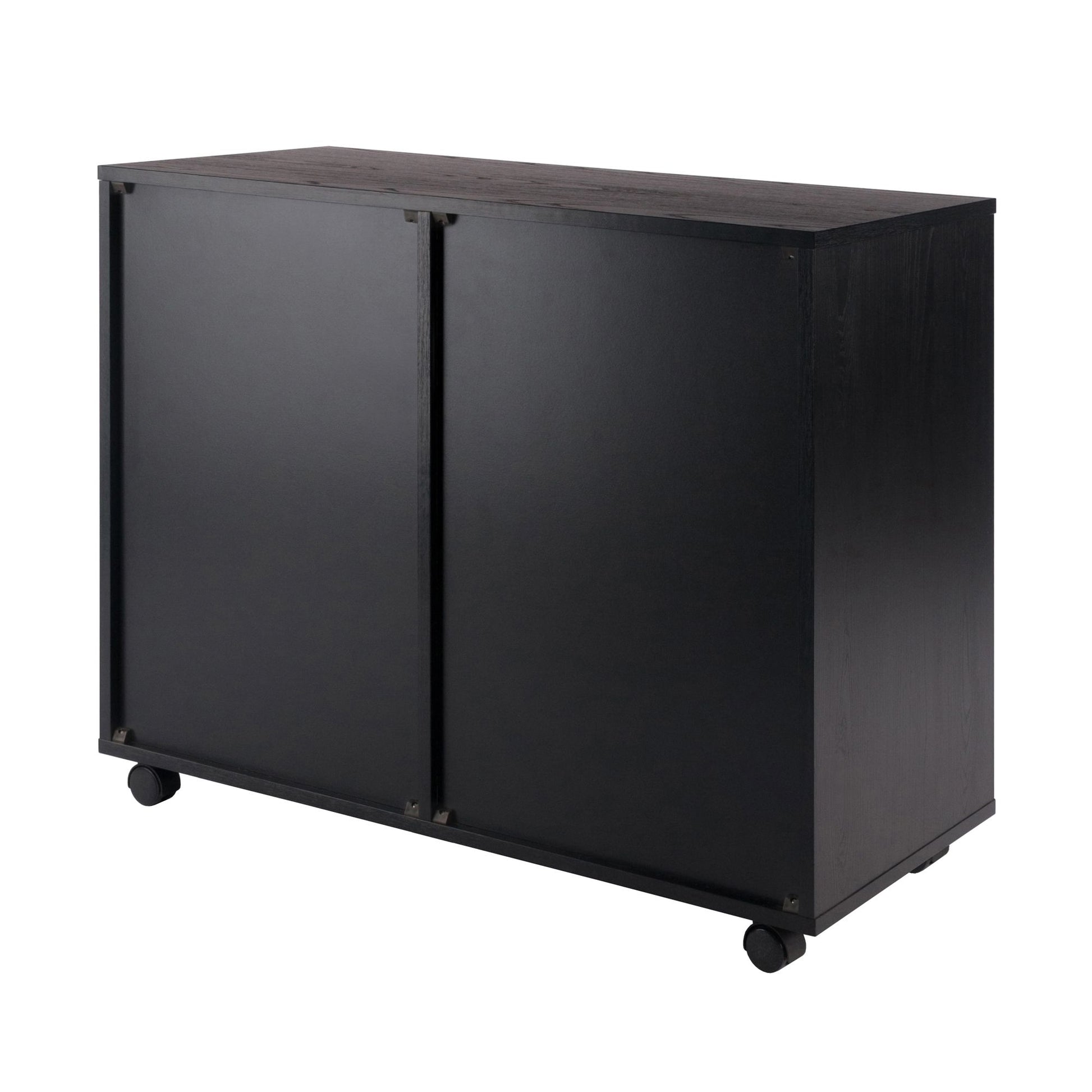 Halifax Wide 2-Door Storage Cabinet; 4-Drawer; Black image 6