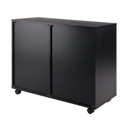 Halifax Wide 2-Door Storage Cabinet; 4-Drawer; Black image 6