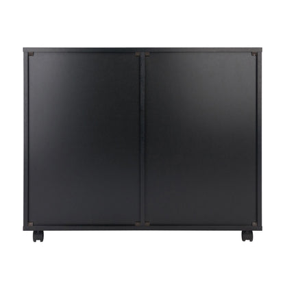 Halifax Wide 2-Door Storage Cabinet; 4-Drawer; Black image 4