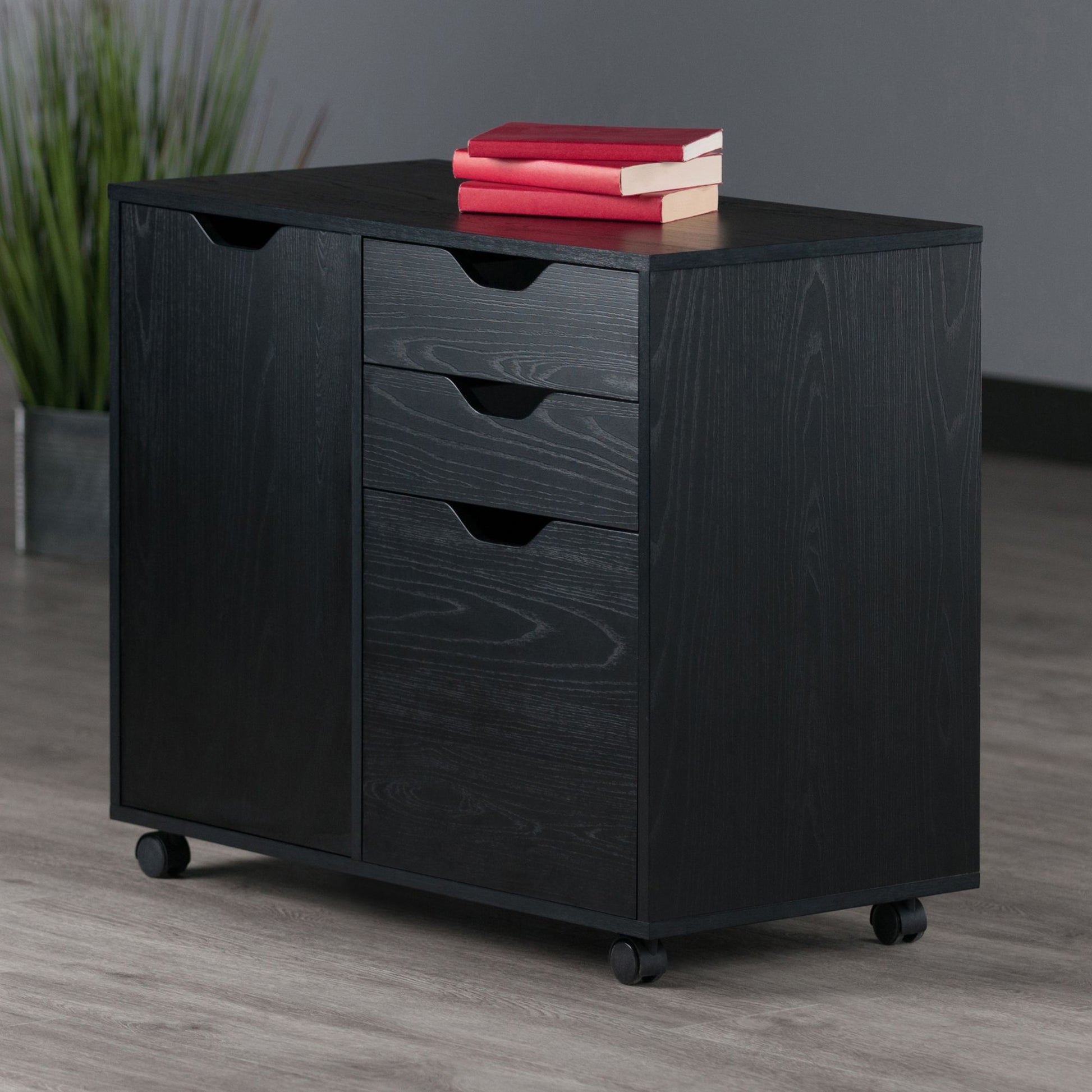 Halifax Wide Storage Cabinet; 2-Drawer; Filing Cabinet; Black image 2