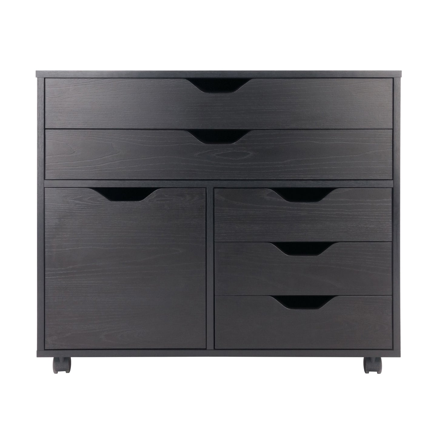 Halifax Wide Storage Cabinet; 3-Small & 2-Wide Drawers; Black image 8