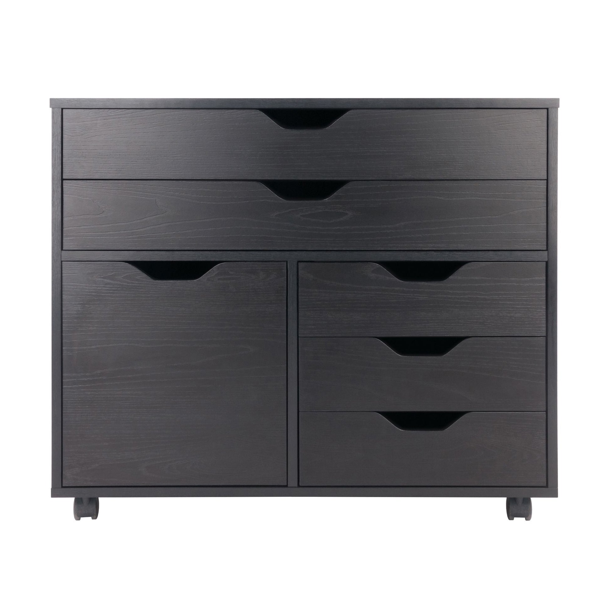 Halifax Wide Storage Cabinet; 3-Small & 2-Wide Drawers; Black image 8