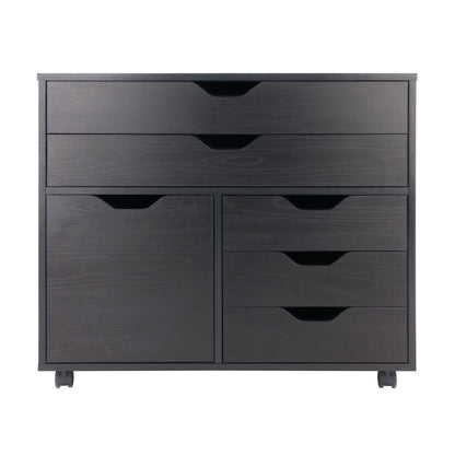 Halifax Wide Storage Cabinet; 3-Small & 2-Wide Drawers; Black image 8