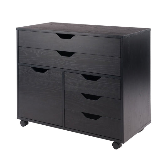 Halifax Wide Storage Cabinet; 3-Small & 2-Wide Drawers; Black image 1