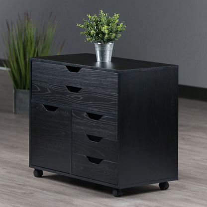 Halifax Wide Storage Cabinet; 3-Small & 2-Wide Drawers; Black image 2