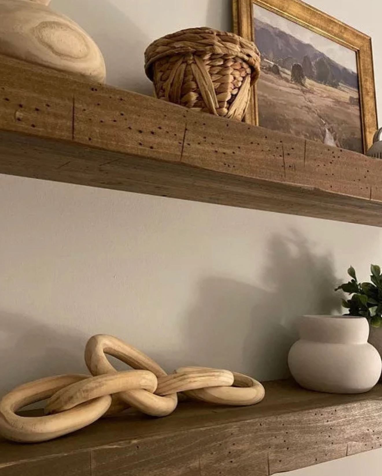 Hand carved wood chain links- 5 links image 2