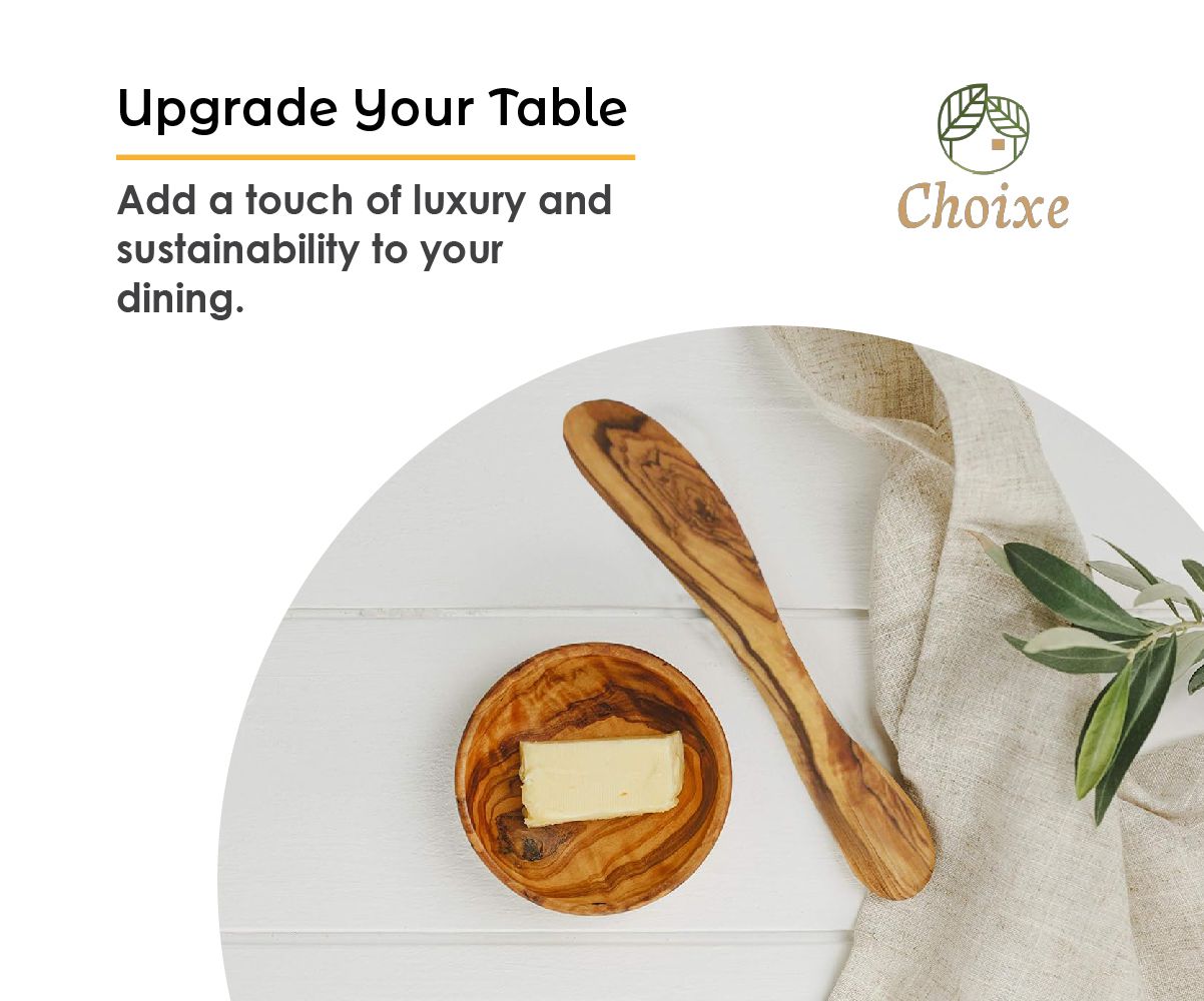Handcrafted Mediterranean Olive Wood Butter Knife - Premium Natural Wooden Spreader for Butter, Cream Cheese, Jams and D image 6