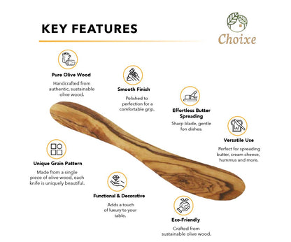 Handcrafted Mediterranean Olive Wood Butter Knife - Premium Natural Wooden Spreader for Butter, Cream Cheese, Jams and D image 4