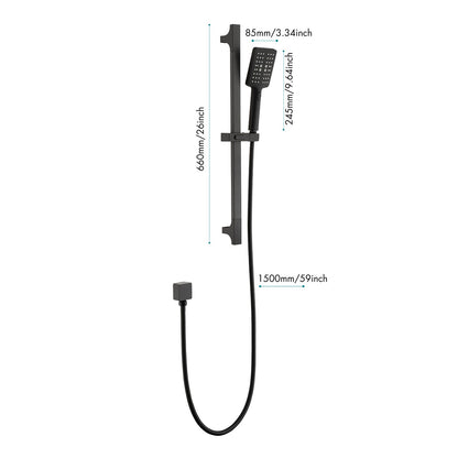 Handheld Shower with 28-Inch Slide Bar and 59-Inch Hose image 15