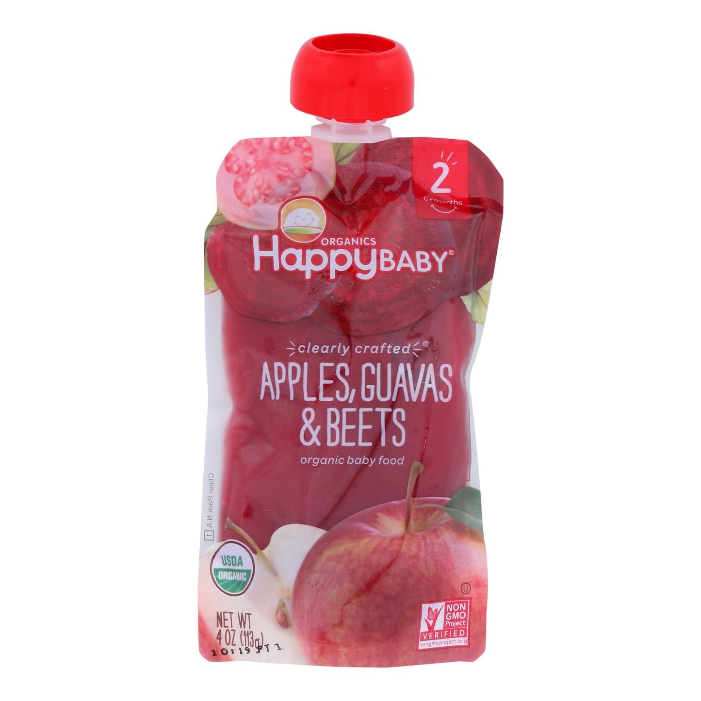 Happy Baby Happy Baby Clearly Crafted - Apples - Guavas And Beets - Case Of 16 - 4 Oz. image 1