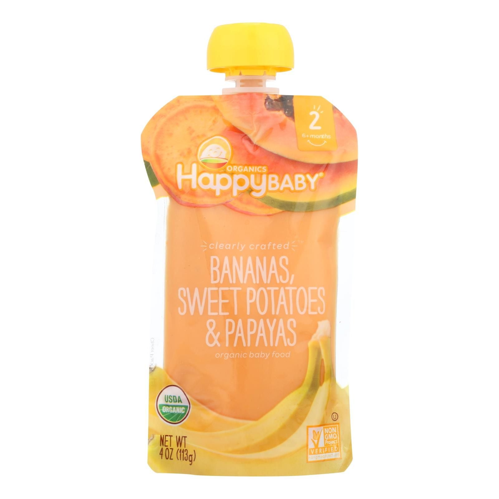Happy Baby Happy Baby Clearly Crafted - Bananas Sweet Potatoes And Papayas - Case Of 16 - 4 Oz. image 1