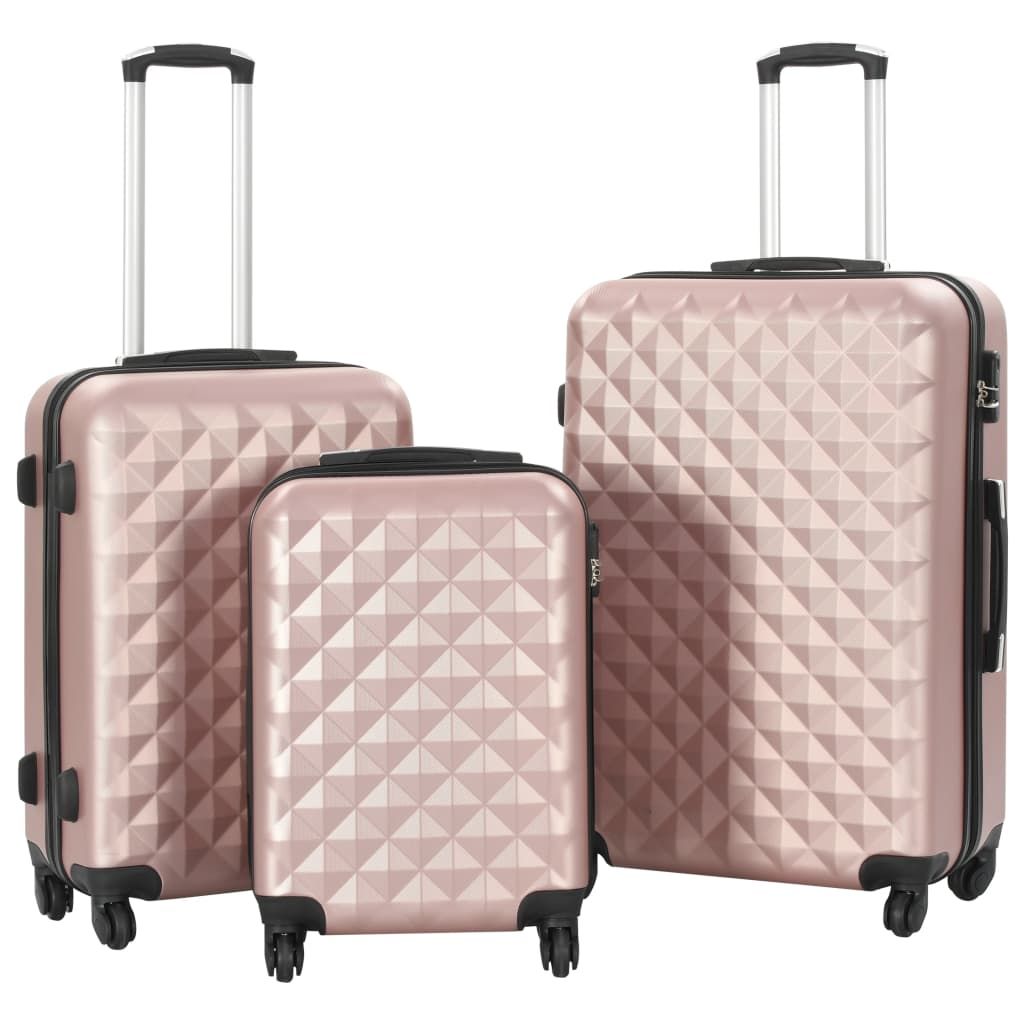 Hardcase Trolley Set 3 pcs Rose Gold ABS image 1