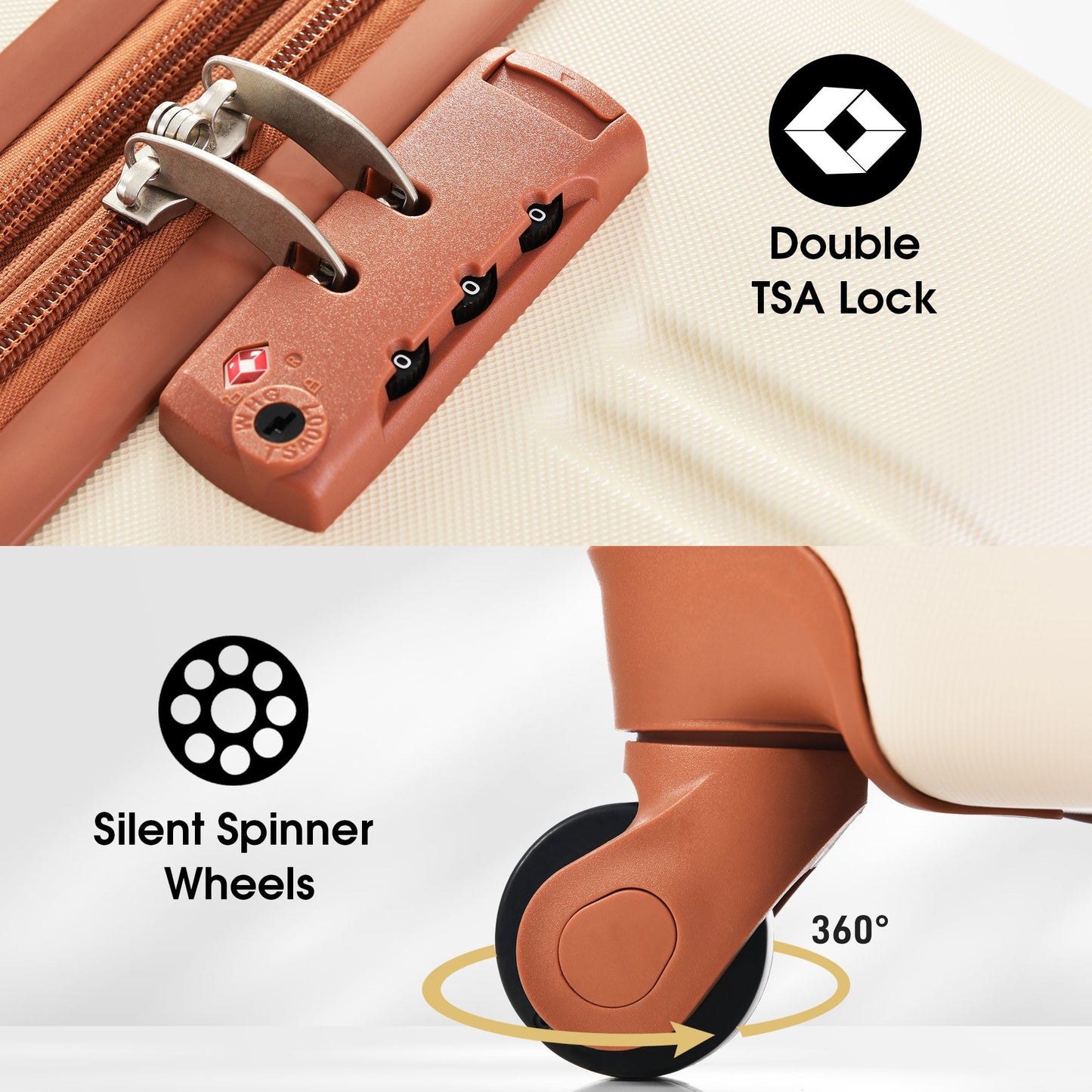 Hardshell Luggage Sets 2Pcs + Bag Spinner Suitcase with TSA Lock Lightweight 20" + 24" image 4