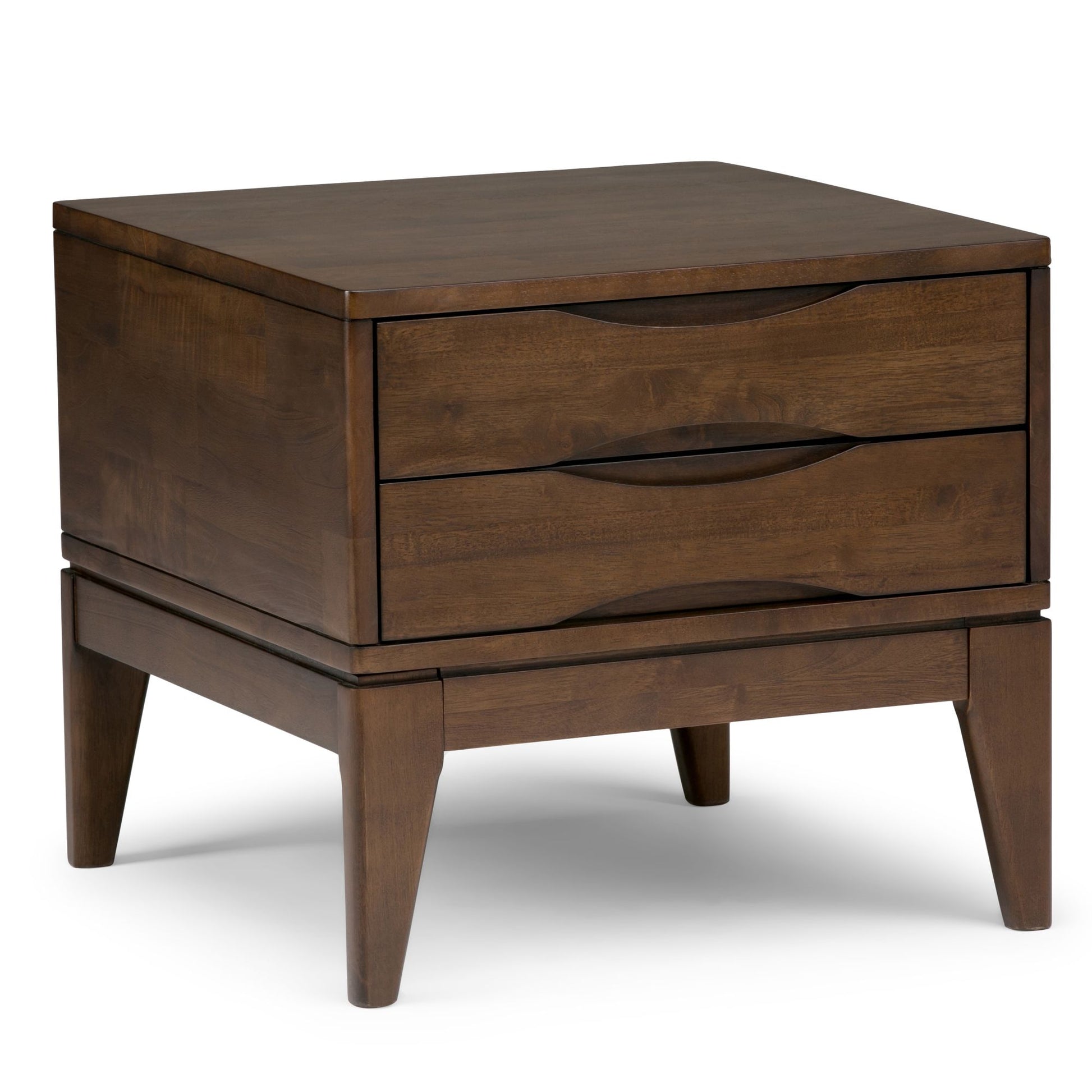 Harper 22 inch Wide Solid Wood End Table in Walnut Brown image 1