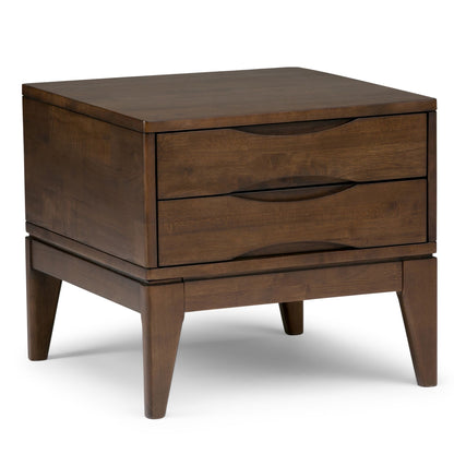 Harper 22 inch Wide Solid Wood End Table in Walnut Brown image 1