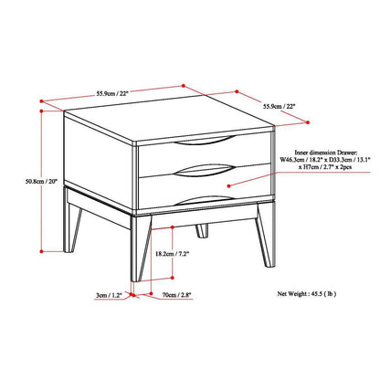 Harper 22 inch Wide Solid Wood End Table in Walnut Brown image 7