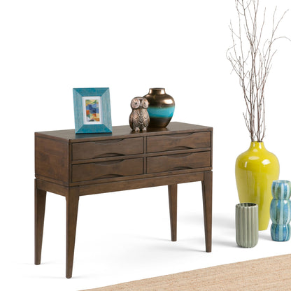Harper 40 inch Wide Solid Wood Hallway Console Table in Walnut Brown image 8