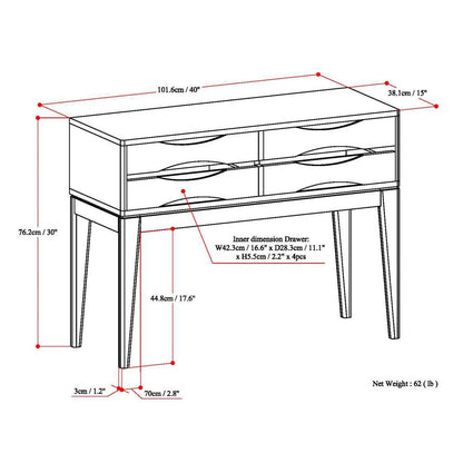 Harper 40 inch Wide Solid Wood Hallway Console Table in Walnut Brown image 7