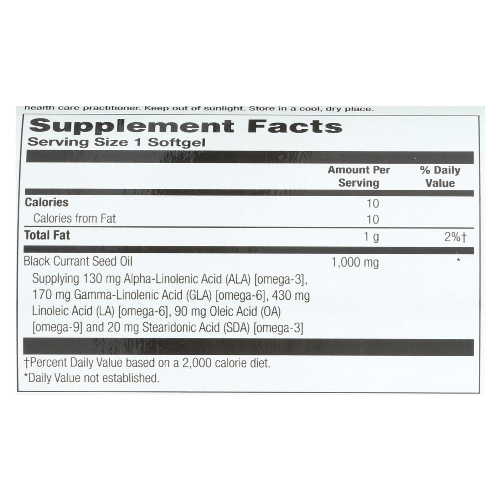 Health From The Sun Black Currant Oil Dietary Supplement - 1 Each - 60 Sgel image 2