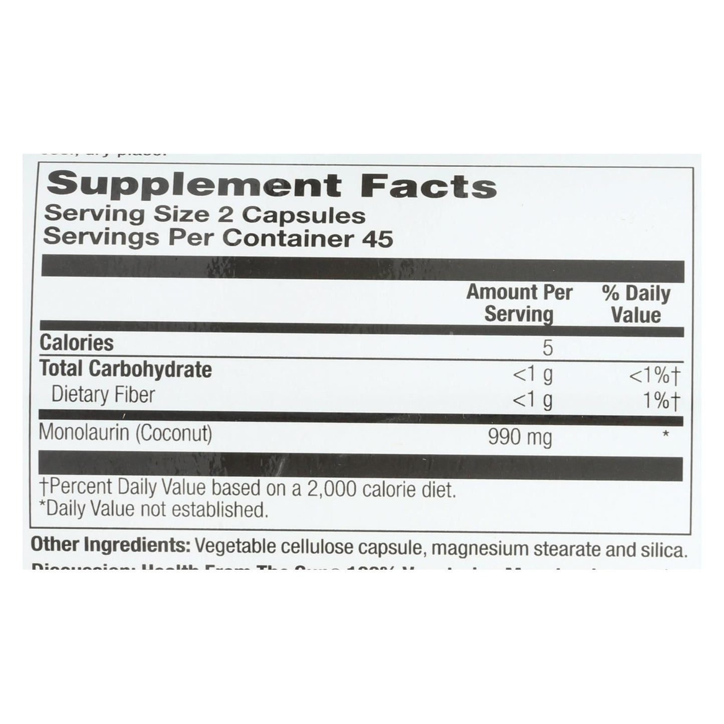 Health From The Sun Monolaurin - 1 Each - 90 Vcap image 3