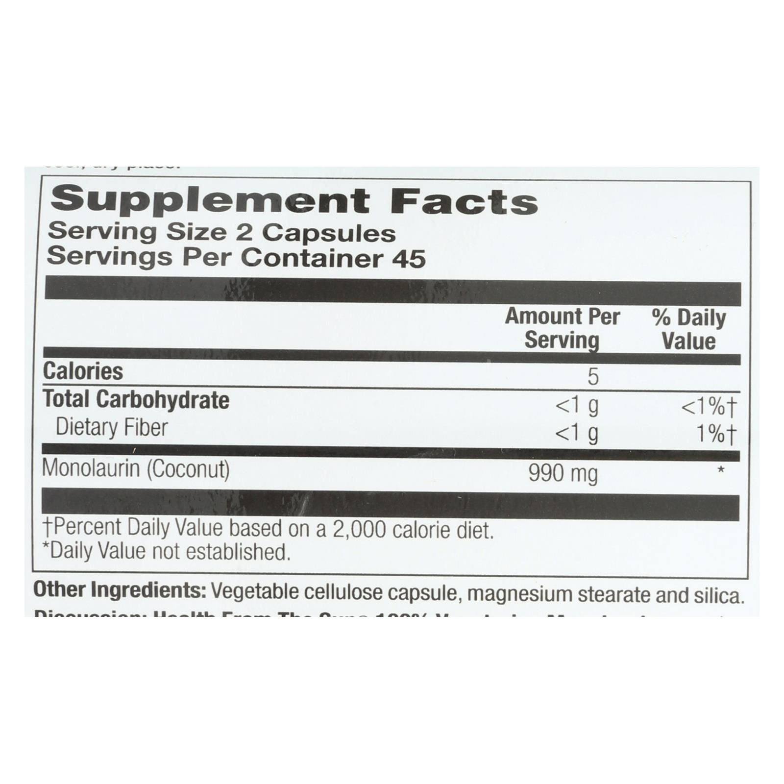 Health From The Sun Monolaurin - 1 Each - 90 Vcap image 3