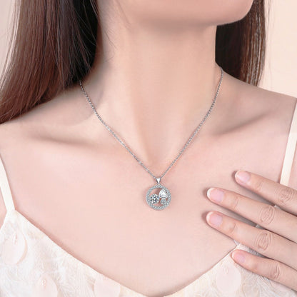 Heart Pendant Necklace 14k White Gold Plated Family Love Heart Jewelry for Women Girl image 5