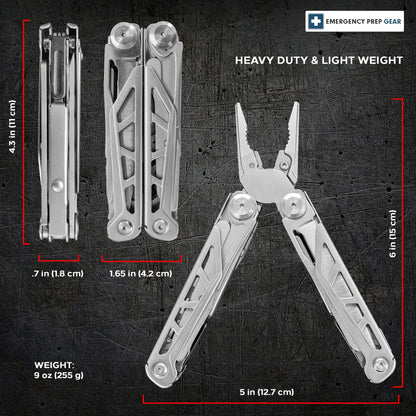 Heavy Duty Multitool | Military Grade Stainless Steel Frame;  Deep Profile Blade;  First Aid Scissors;  Sturdy Pliers;   image 7
