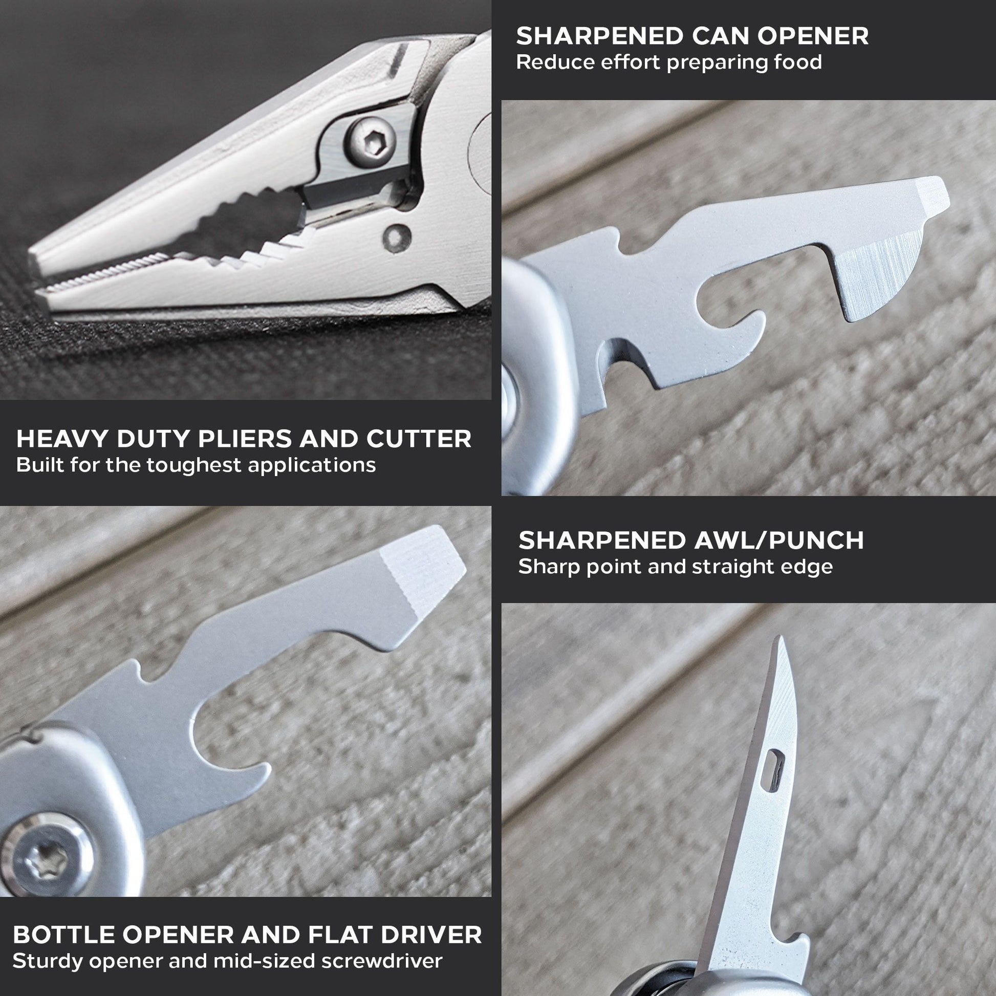Heavy Duty Multitool | Military Grade Stainless Steel Frame;  Deep Profile Blade;  First Aid Scissors;  Sturdy Pliers;   image 5