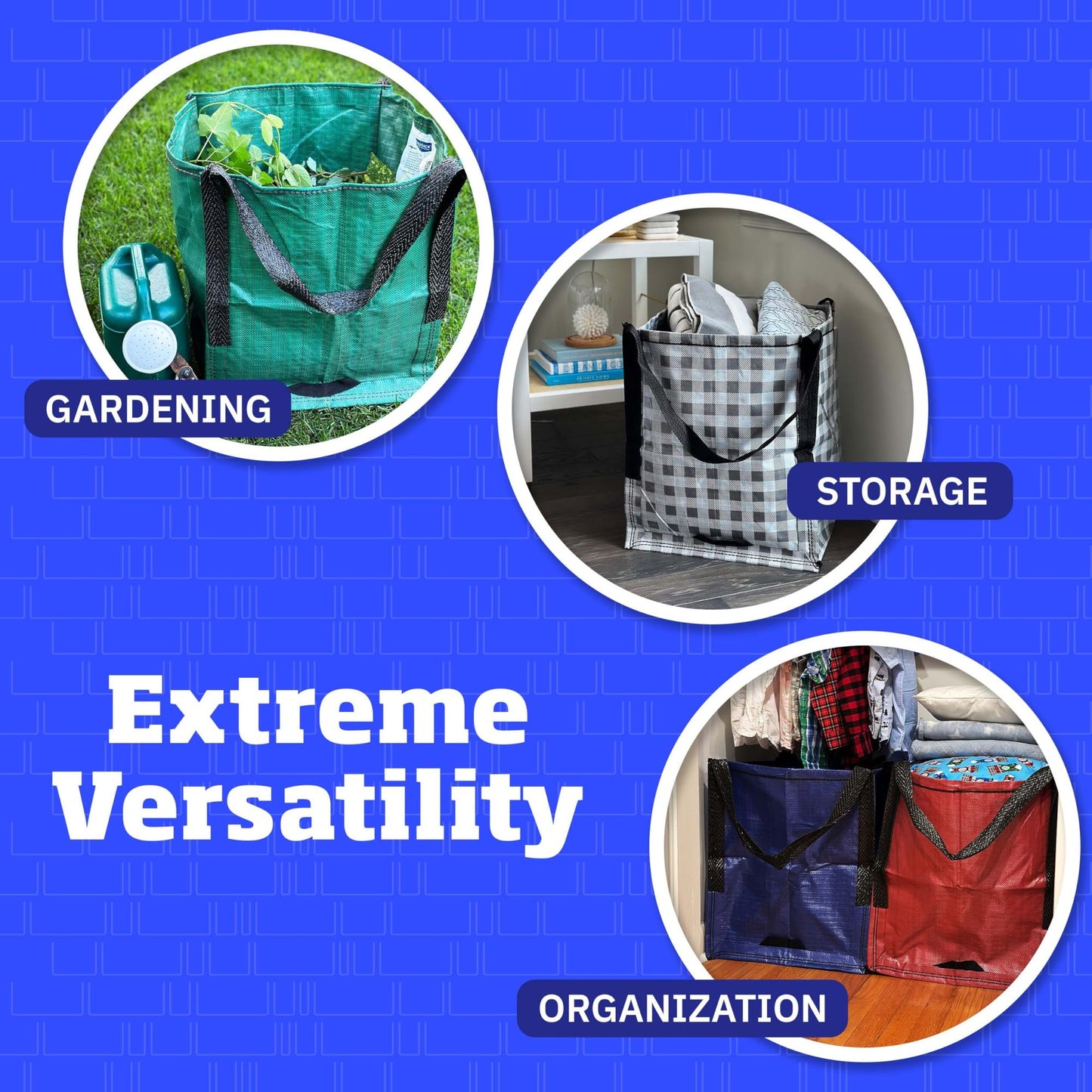 Heavy Duty Storage Tote Bag 22-Gallon Rugged Woven Polypropylene Moving Bag image 5