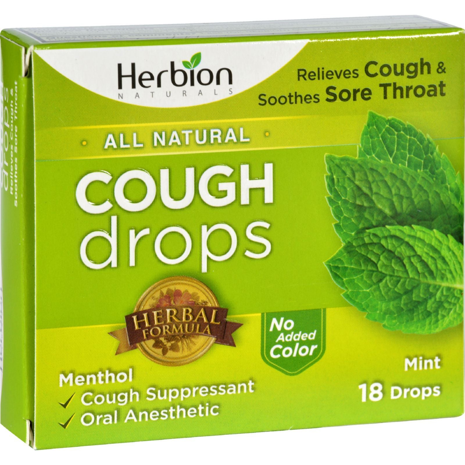 Herbion Naturals Cough Drops - All Natural - Mint - 18 Drops image 1