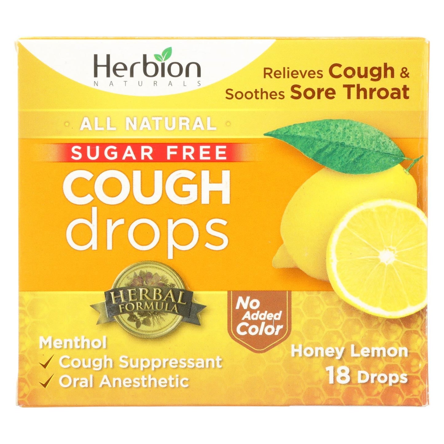 Herbion Naturals Honey Lemon Cough Drops - 1 Each - 18 Ct image 1
