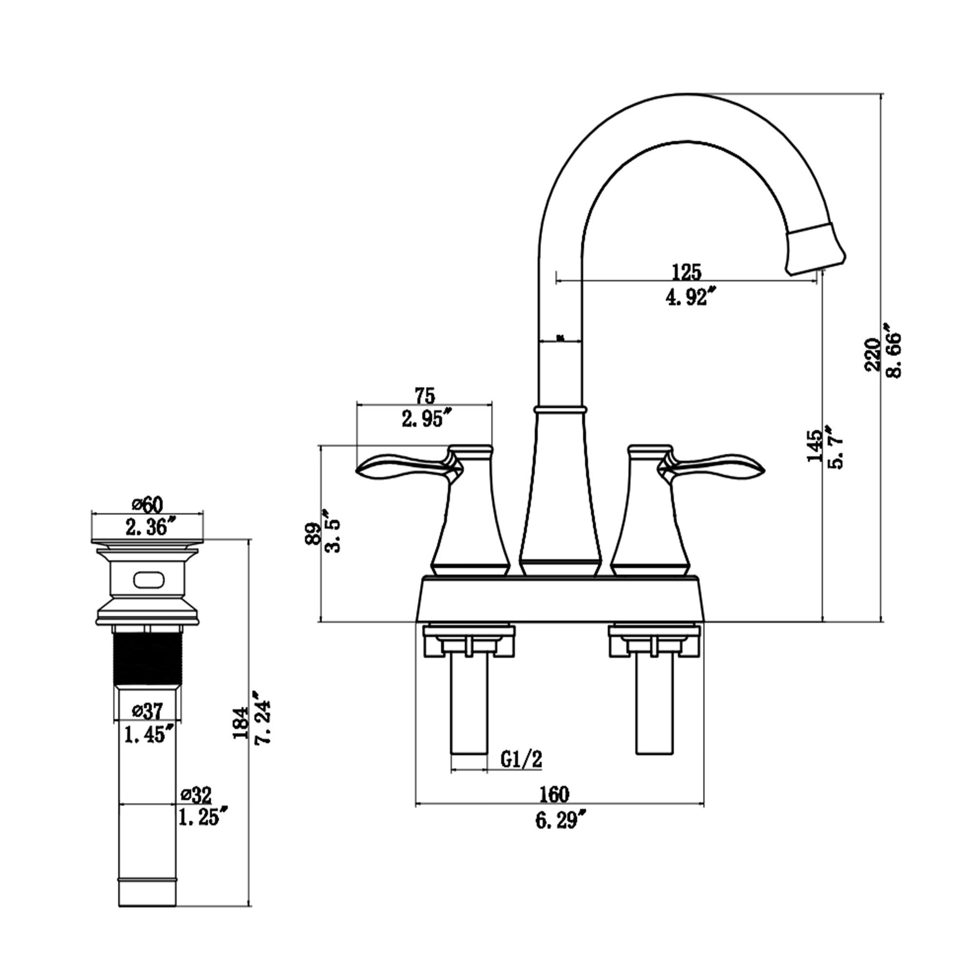 High Arc Swivel Spout Centerset Double handle 3-holes Lavatory Vanity Faucet Bathroom Vessel Basin Faucet with Pop-up dr image 9