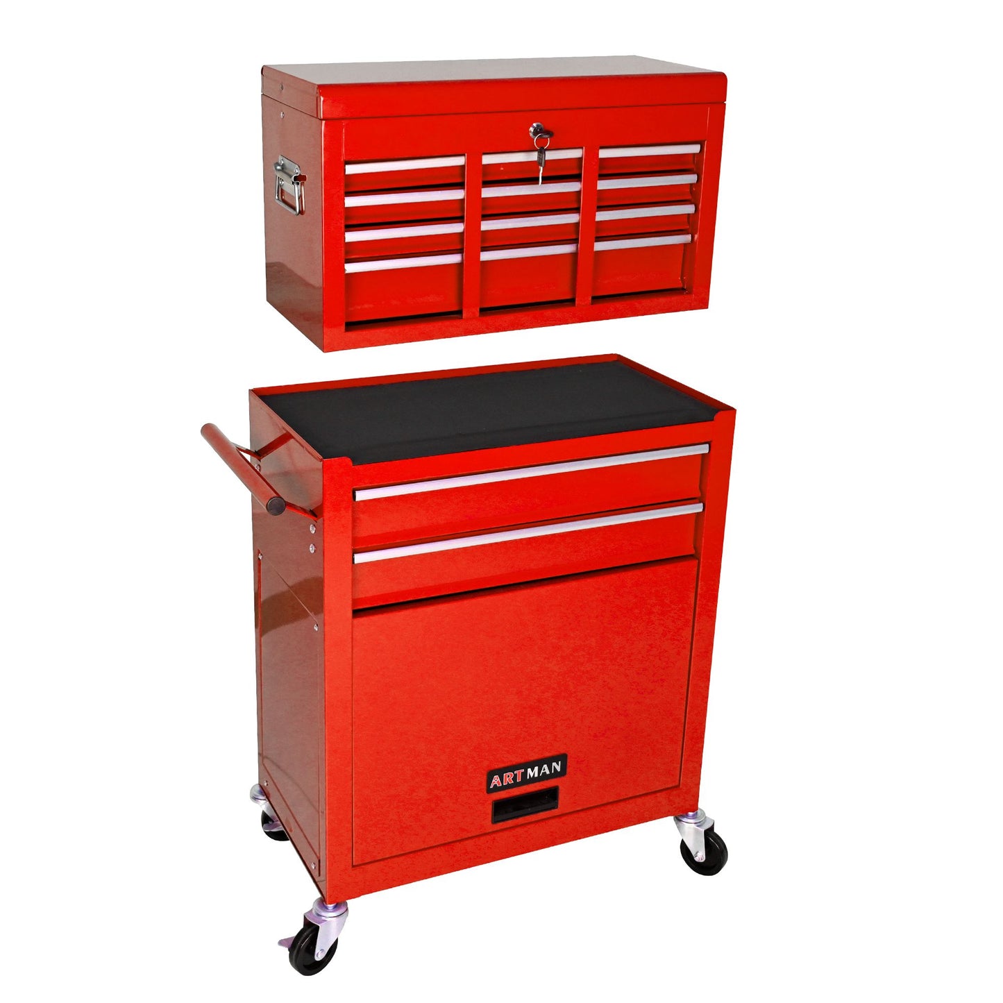High Capacity Rolling Tool Chest with Wheels and Drawers, 8-Drawer Tool Storage Cabinet--RED image 6