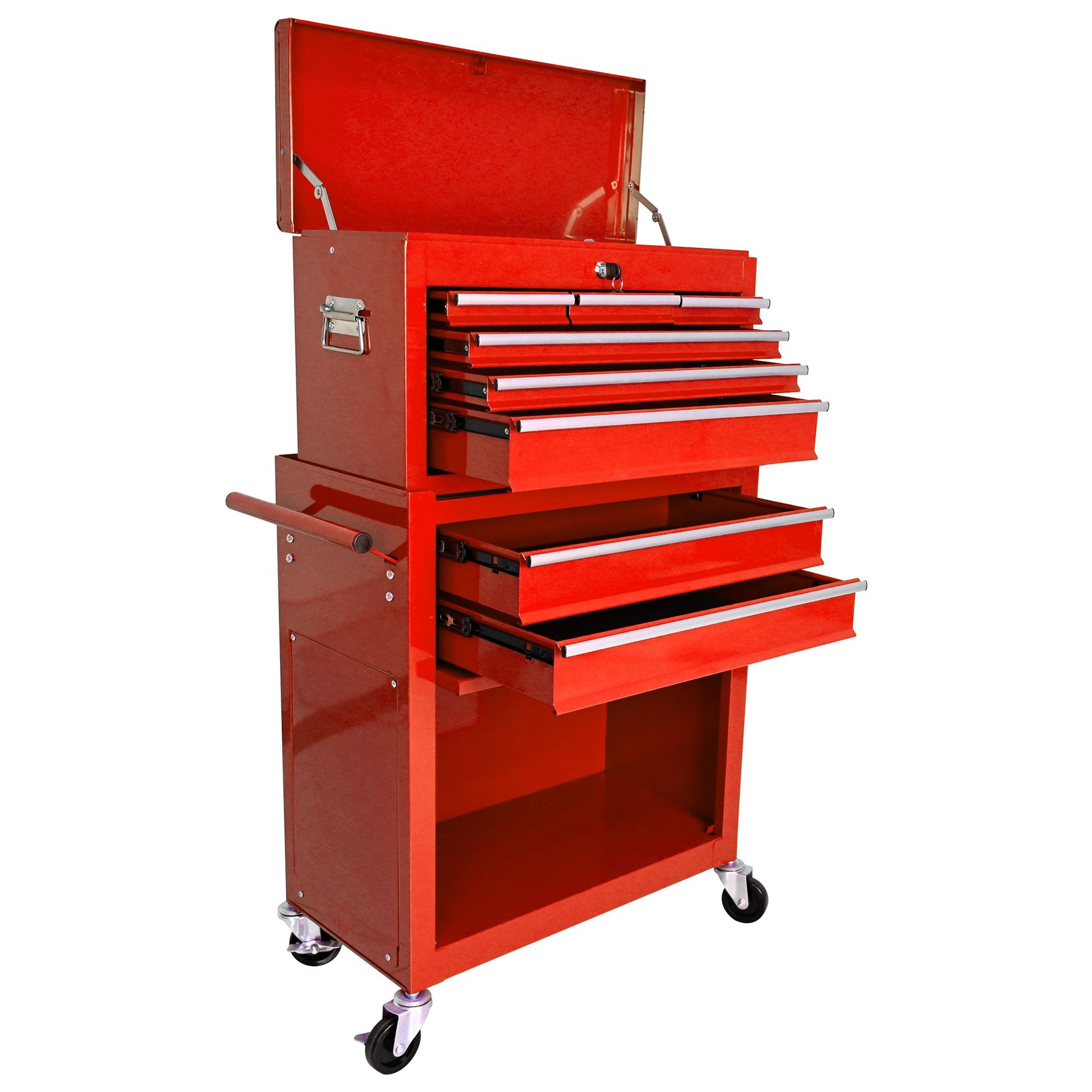 High Capacity Rolling Tool Chest with Wheels and Drawers, 8-Drawer Tool Storage Cabinet--RED image 12