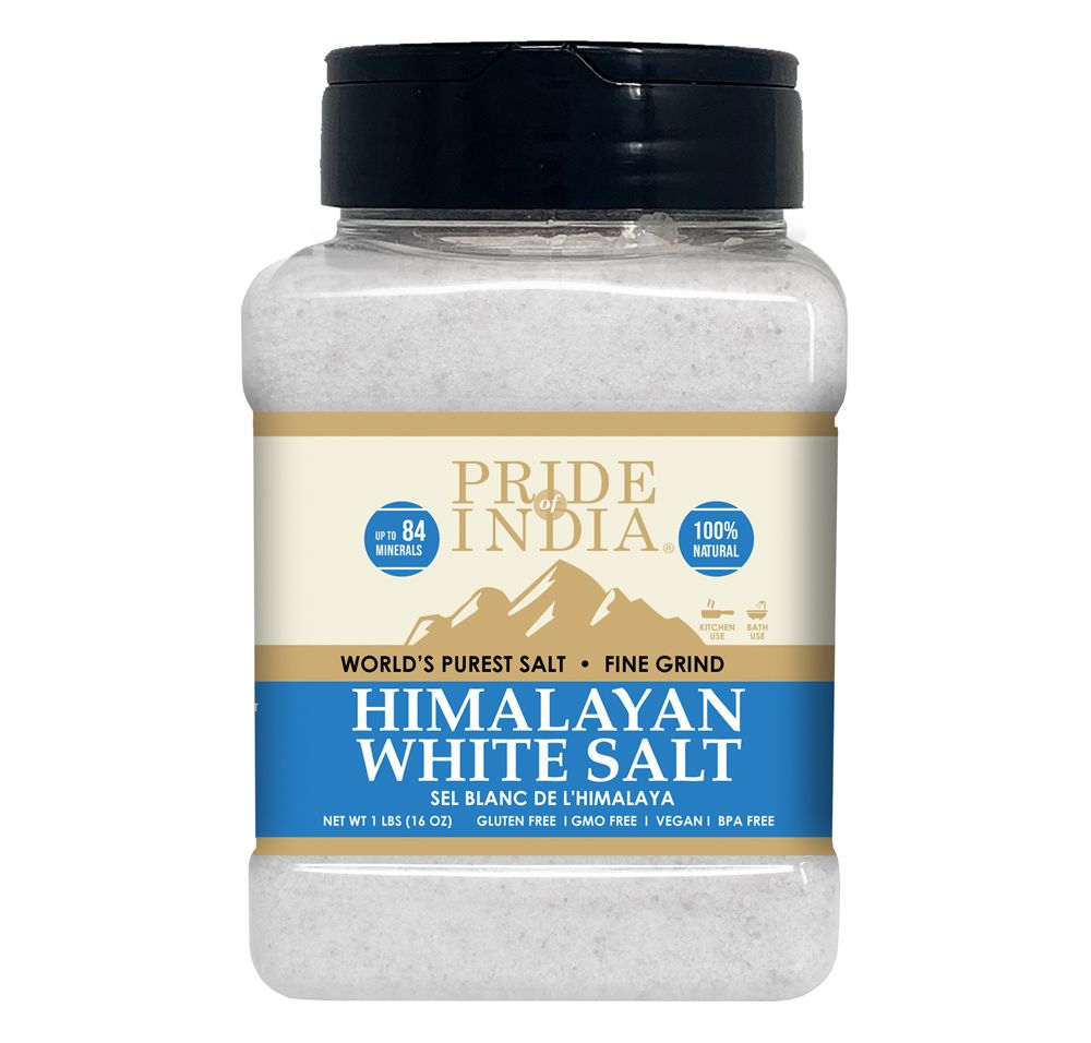Himalayan White Salt by Pride Of India - 1lb - Rarest & Enriched W/84+ Natural Minerals- Low Sodium- Mineral Rich Nutrit image 1
