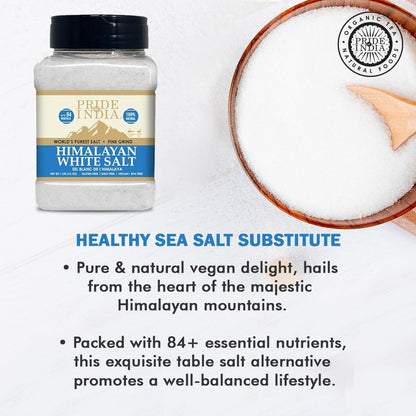 Himalayan White Salt by Pride Of India - 1lb - Rarest & Enriched W/84+ Natural Minerals- Low Sodium- Mineral Rich Nutrit image 6