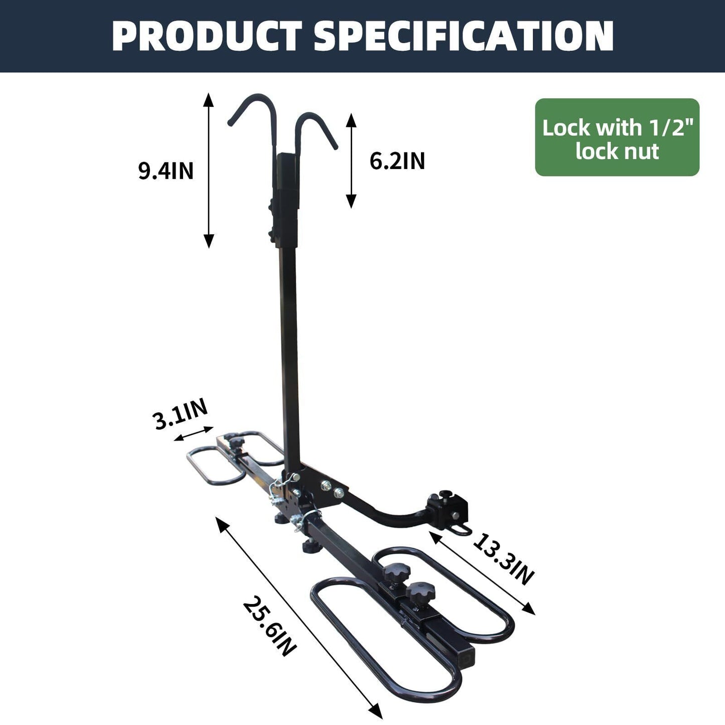 Hitch Mount Bike Rack, Heavy Weight Capacity Car Bike Rack 2'' Receiver for Standard, image 4