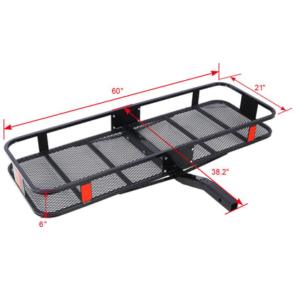 Hitch Mount Cargo Carrier Basket 60" X 21" X 6"+Waterproof Cargo Bag 13 Cubic Feet(56" 20" 20"),Hauling Weight Capacity  image 7