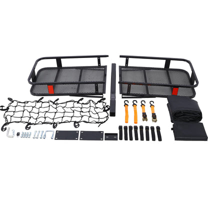 Hitch Mount Cargo Carrier Basket 60" X 21" X 6"+Waterproof Cargo Bag 13 Cubic Feet(56" 20" 20"),Hauling Weight Capacity  image 2
