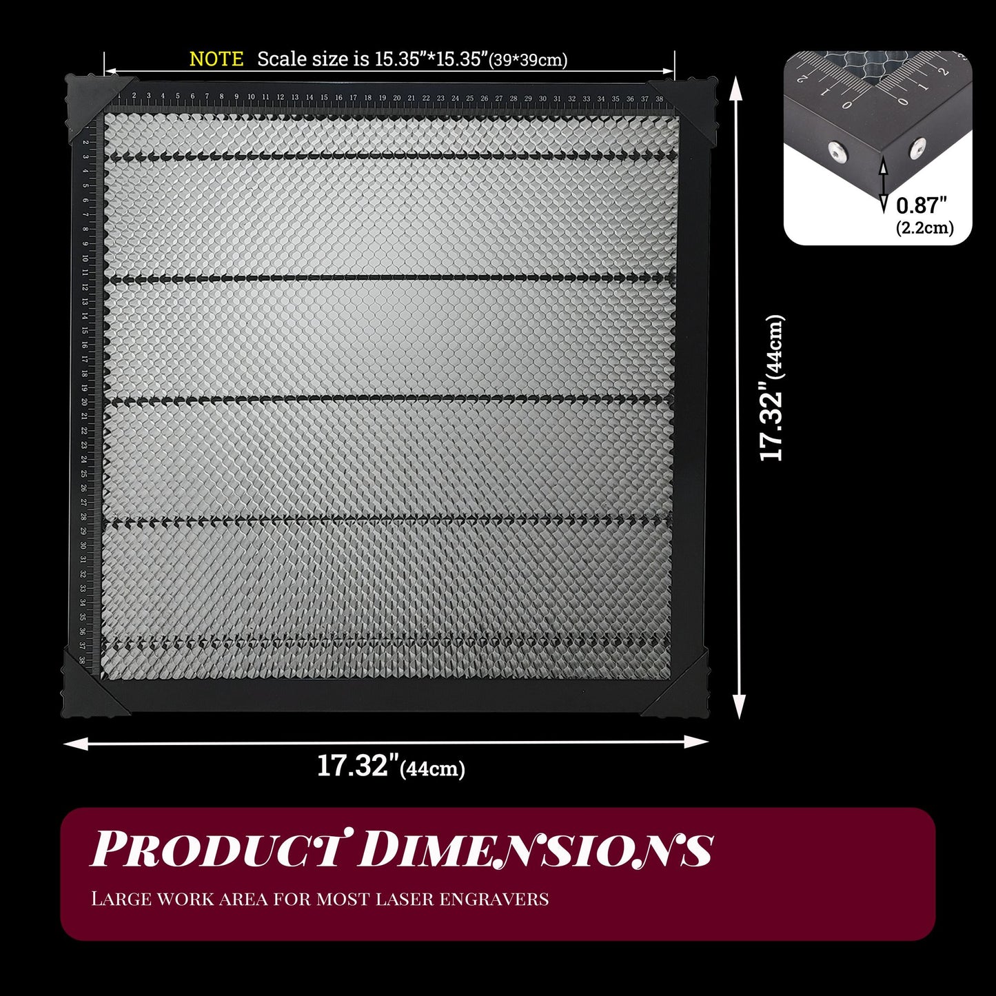 Honeycomb laser bed with aluminum plate underneath for double protection